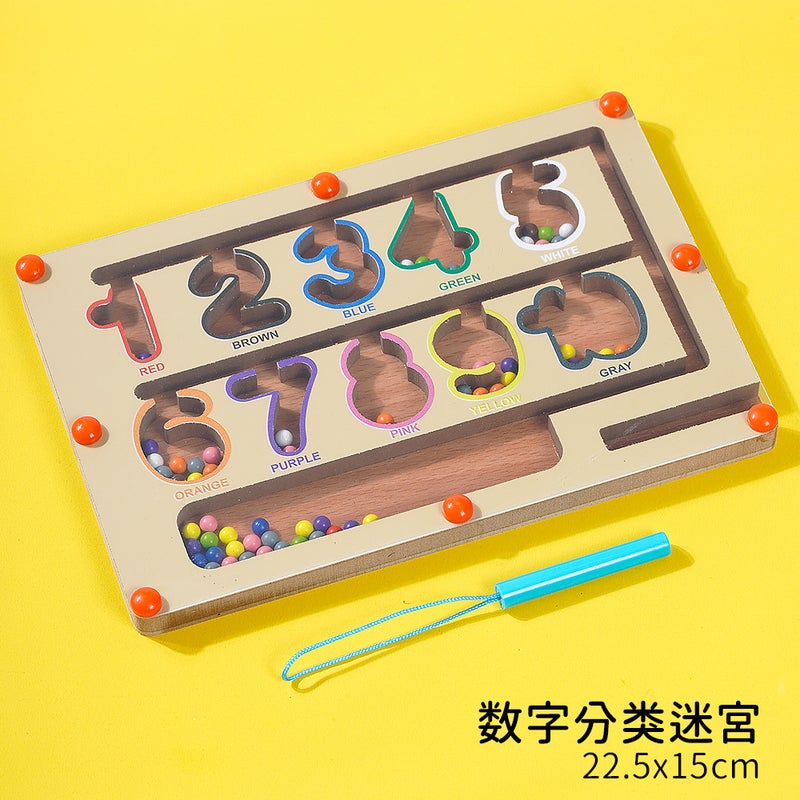 Magnetic Digital Bead Maze Toy For Young Kidsren To Use Pen To Absorb Iron, Early Education, Puzzle, Logical Thinking Training Game - Image 1